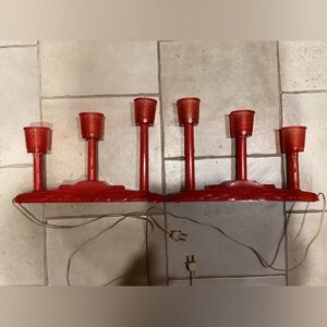 Vintage Red Votive Candelabra Window Light by ACLA